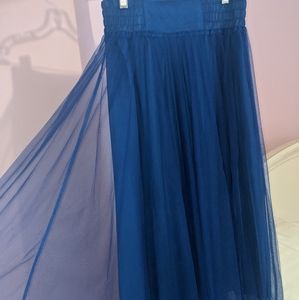 Long blue tulle skirt tootoo